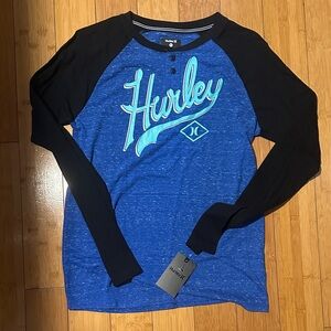 Hurley Blue and Black Long Sleeve Tee